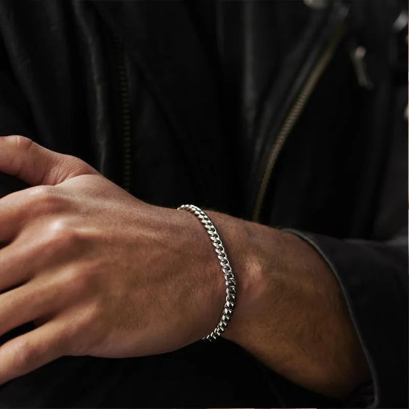 Vnox 3-11mm Chunky Chain Bracelet for Men, Stainless Steel Cuban Link