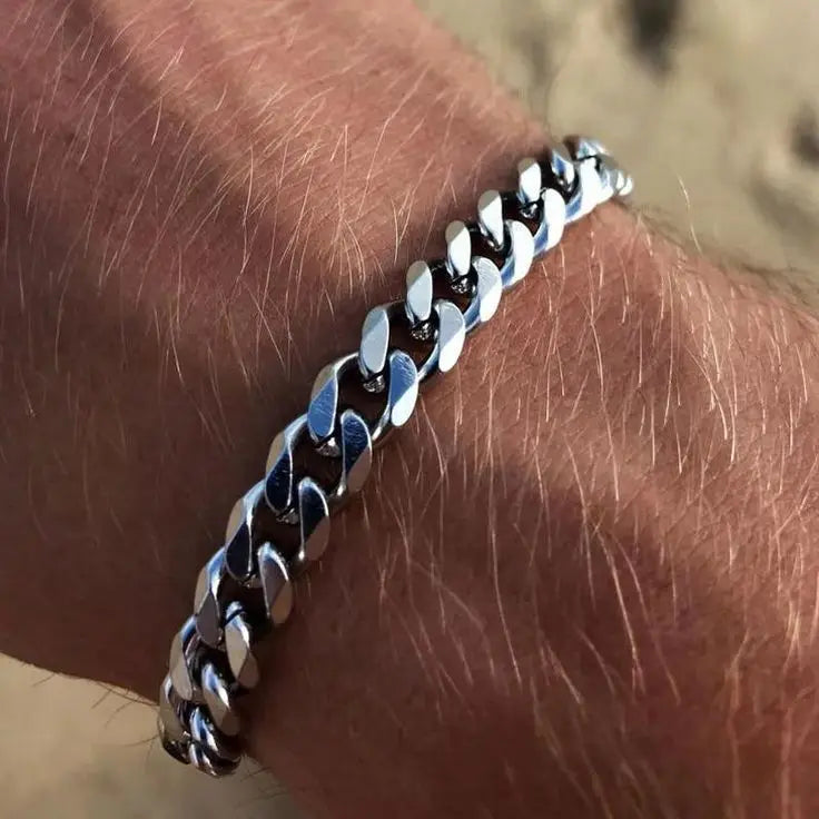 Vnox 3-11mm Chunky Chain Bracelet for Men, Stainless Steel Cuban Link