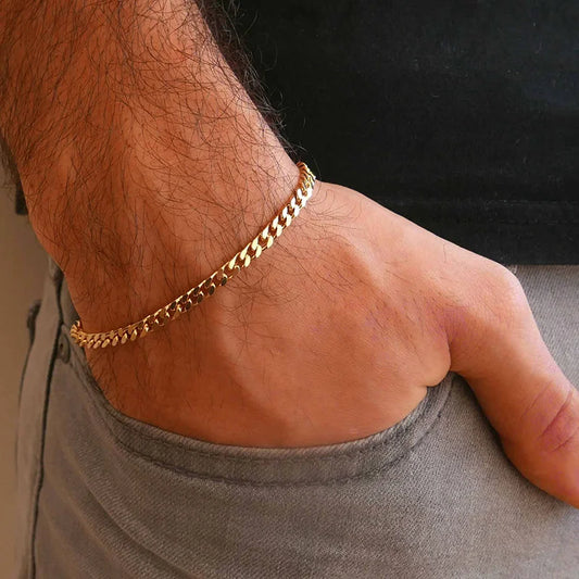 Vnox 3-11mm Chunky Chain Bracelet for Men, Stainless Steel Cuban Link